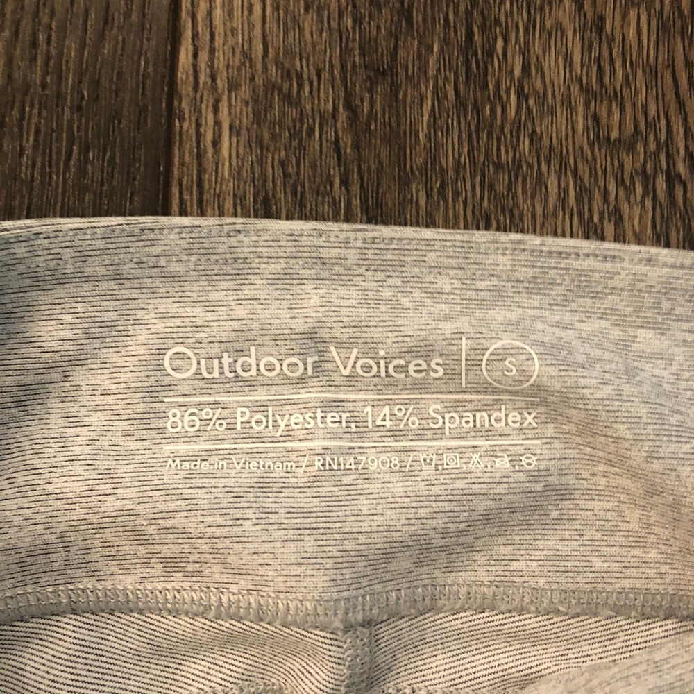 Outdoor Voices Leggings Womens Small Heathered Gray Tech Sweat 7/8 Yoga - Picture 4 of 11